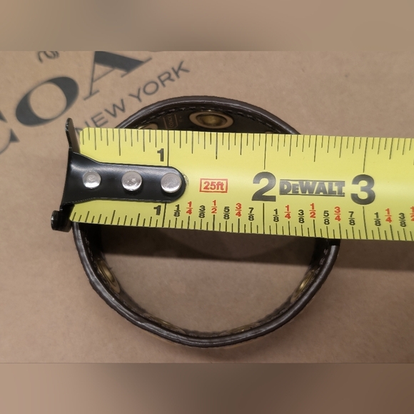 Coach Leather Bracelet - EUC - Gold 2.75 Inch Diameter - Picture 8 of 11